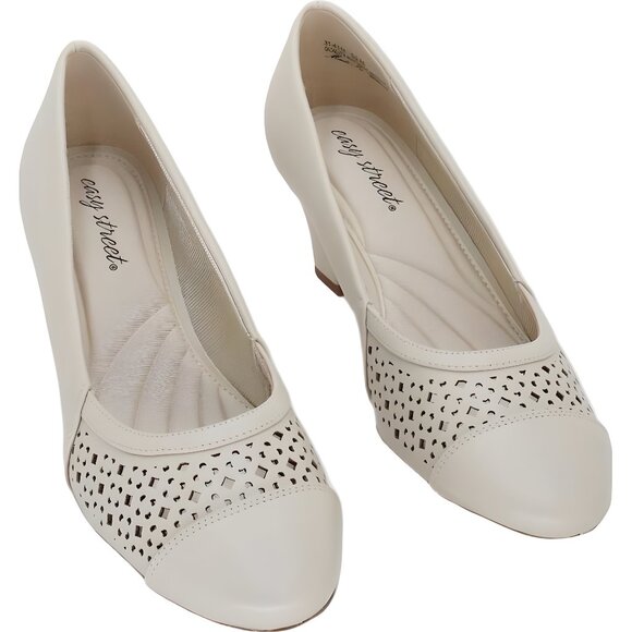 Easy Street Neva Cap Toe Comfort Pumps Bone Women's US 9.5M - Picture 1 of 6